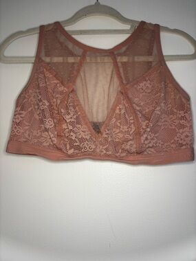 torrid Lace High-Neck Bralette in Dusty Rose